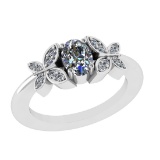 0.92 Ctw VS/SI1 Diamond 14k white Gold Engagement Ring (ALL DIAMOND ARE LAB