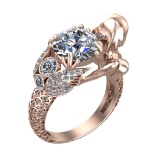 4.92 Ctw VS/SI1 Diamond 14k Rose Gold Vintage Style Engagement Ring (ALL DI