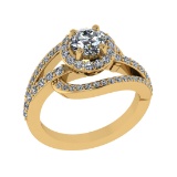 1.61 Ctw SI2/SI1 Diamond 14K Yellow Gold Engagement Ring (ALL DIAMOND ARE L