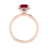 2.59 Ctw VS/SI1 Ruby and Diamond 14k Rose Gold Engagement Ring (ALL DIAMOND