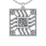 1.25 Ctw VS/SI1 Diamond 14k white Gold Pandant (ALL DIAMOND ARE LAB GROWN )