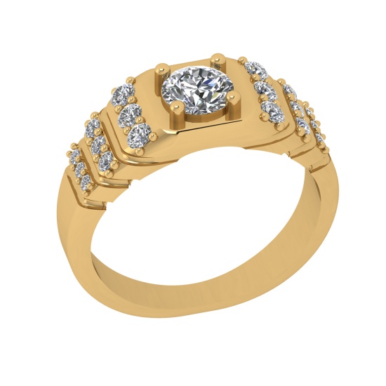 0.84 Ctw VS/SI1 Diamond 10K Yellow Gold Engagement Ring (ALL DIAMOND ARE LA