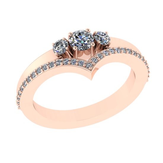 0.60 Ctw VS/SI1 Diamond 14k Rose Gold Engagement Ring (ALL DIAMOND ARE LAB
