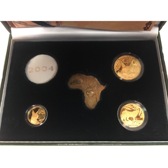 South Africa 3 piece gold Natura set 2004 Caracal