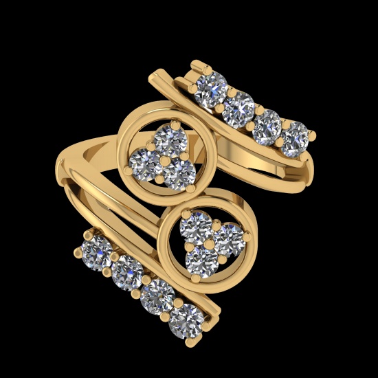 1.14 Ctw VS/SI1 Diamond 10k Yellow Gold Engagement Ring (ALL DIAMOND ARE LA