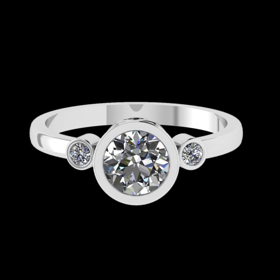 0.91 Ctw VS/SI1 Diamond Prong Set 10K white Gold Engagement Ring (ALL DIAMO