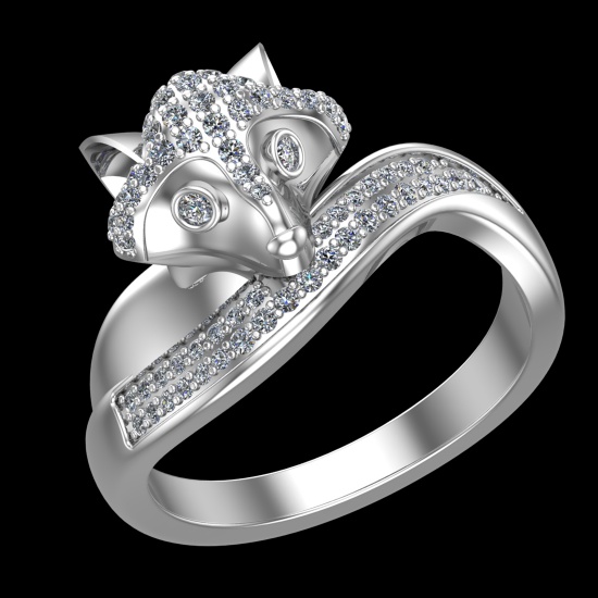 0.52 Ctw VS/SI1 Diamond 10k white Gold Engagement Ring ( (ALL DIAMOND ARE L