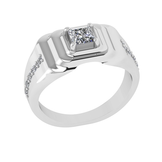 0.54 Ctw VS/SI1 Diamond 10K White Gold Engagement Ring (ALL DIAMOND ARE LAB
