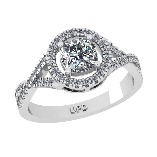 1.40 Ctw VS/SI1 Diamond 14k white Gold Engagement halo Ring (ALL DIAMOND AR