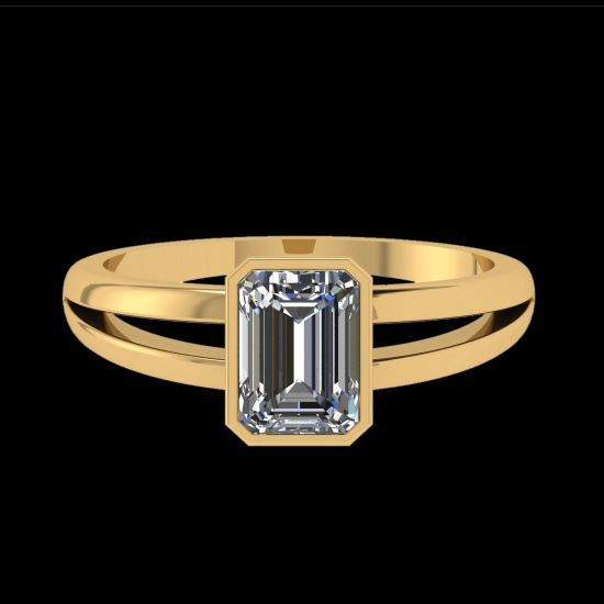 1.00 Ctw VS/SI1 Diamond Prong Set 10K Yellow Gold Solitaire Ring (ALL DIAMO