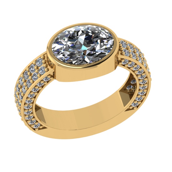 2.96 Ctw VS/SI1 Diamond 14k Yellow Gold Engagement Ring