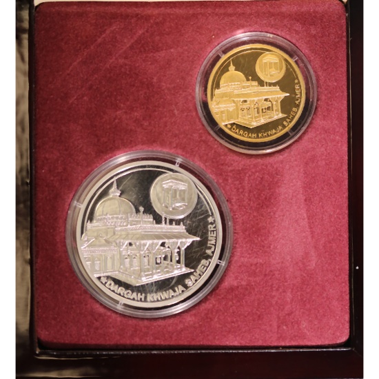 Goldquest International 2 Pc. Gold & Silver Proof Set 2006 Ajmer Sharief