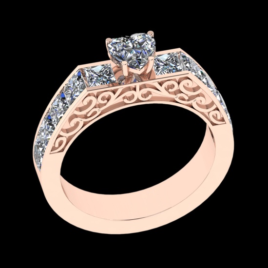 2.30 Ctw VS/SI1 Diamond 10k Rose Gold Engagement Ring (ALL DIAMOND ARE LAB