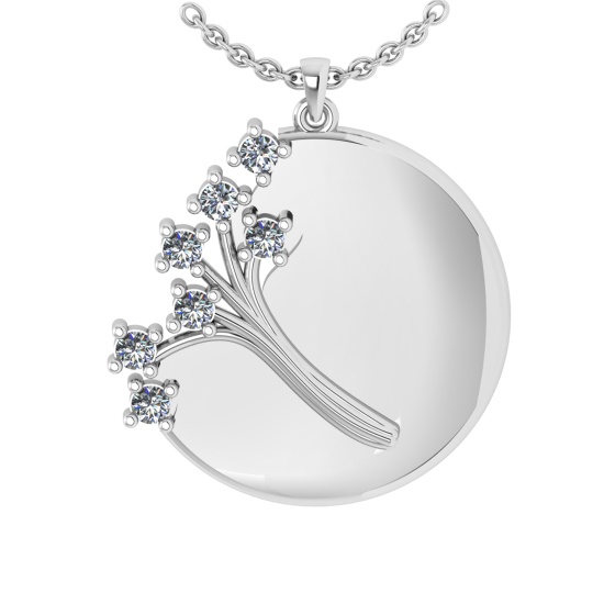 0.24 Ctw VS/SI1 Diamond Prong Set 14k white Gold Pandant (ALL DIAMOND ARE L