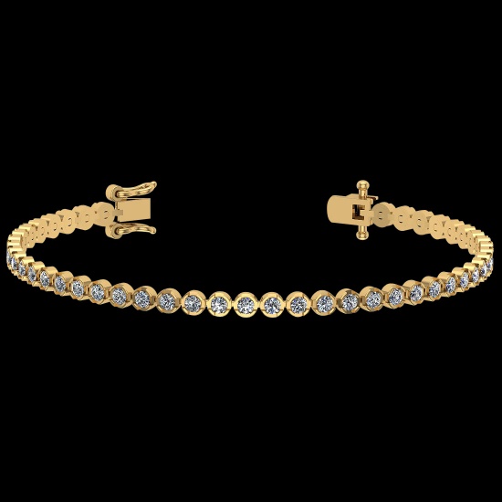 2.60 Ctw VS/SI1 Diamond 14K Yellow Gold Bracelet (ALL DIAMOND ARE LAB GROWN
