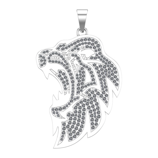 3.86 Ctw VS/SI1 Diamond 14k white Gold Creature them Pendant(ALL DIAMOND AR