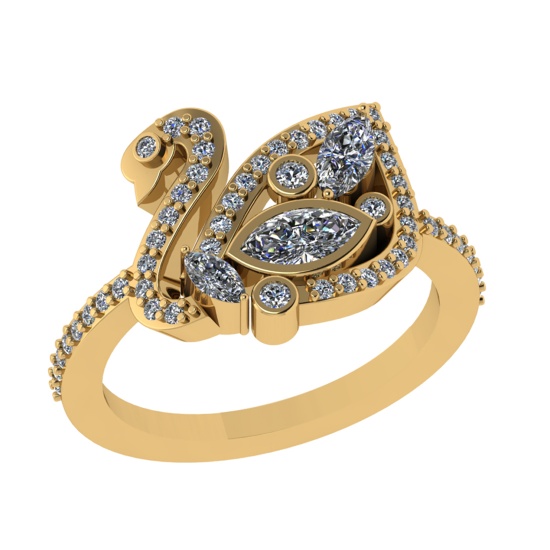 0.73 Ctw VS/SI1 Diamond 14k Yellow Gold Engagement Ring (ALL DIAMOND ARE LA