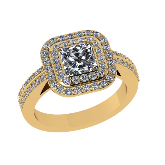1.70 Ctw VS/SI1 Diamond 14K Yellow Gold Engagement Ring (ALL DIAMOND ARE LA
