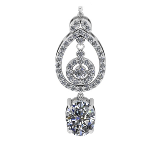 6.87 Ctw VS/SI1 Diamond Prong Set 14K white Gold Pandant (ALL DIAMOND ARE L