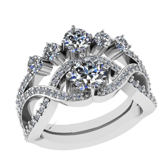 2.04 Ctw VS/SI1 Diamond 14k white Gold Engagement Ring (ALL DIAMOND ARE LAB