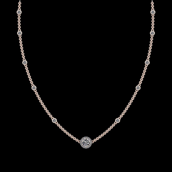 13.49 Ctw VS/SI1 Diamond 10k Rose Gold Yard Necklace (ALL DIAMOND ARE LAB G