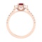 0.92 Ctw VS/SI1 Ruby and Diamond 14k Rose Gold Engagement Ring (ALL DIAMOND