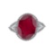 5.60 Ctw VS/SI1 Ruby And Diamond 14k White Gold Engagement Ring (ALL DIAMON
