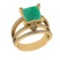 2.70 Ctw VS/SI1 Emerald And Diamond 14k Yellow Gold Engagement Ring (ALL DI