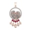 3.73 Ctw VS/SI1 Ruby and Diamond 14k Rose Gold Pandant (ALL DIAMOND ARE LAB