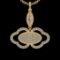 1.45 Ctw VS/SI1 Diamond 10k Yellow Gold Christmas Theme Pandant (ALL DIAMON