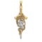 0.25 Ctw VS/SI1 Diamond 14k Yellow Gold skull theme Two Tone Pendant (ALL D