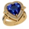 7.39 Ctw VS/SI1 Tanzanite And Diamond 18k Yellow Gold Cocktail Ring