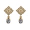 12.19 Ctw VS/SI1 Diamond Prong Set 14K Yellow Gold Dangle Stud Earrings (AL