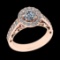 1.70 Ctw VS/SI1 Diamond Prong Set 18K Rose Gold Engagement Ring