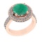1.07 Ctw VS/SI1 Emerald and Diamond 14k Rose Gold Engagement Ring (ALL DIAM