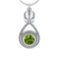 1.85 Ctw VS/SI1 Peridot and Diamond 10K white Gold Pendant (ALL DIAMOND ARE