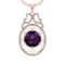 24.56 Ctw VS/SI1 Amethyst and Diamond 14K Rose Gold Pendant (ALL DIAMOND AR