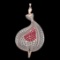 6.90 Ctw VS/SI1 Ruby and Diamond 10k Rose Gold Pendant (ALL DIAMOND ARE LAB