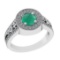 1.36 Ctw VS/SI1 Emerald and Diamond 14k white Gold Engagement Ring