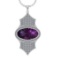 36.27 Ctw VS/SI1 Amethyst and Diamond Prong Set 14k White Gold Pendant (ALL