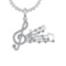 0.57 Ctw SI2/SI1 Diamond 14k White Gold musical instruments theme Pendant (