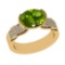 2.98 Ctw VS/SI1 Peridot And Diamond 14K Yellow Gold Engagement Ring( ALL DI