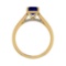 0.82 Ctw VS/SI1 Blue Sapphire and Diamond 14k Yellow Gold Engagement Ring (