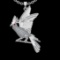 1.72 Ctw VS/SI1 Ruby and Diamond Prong Set 18K White Gold Birds Necklace (A
