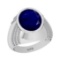 5.15 Ctw VS/SI1 Blue Sapphire And Diamond 14K White Gold Engagement Ring