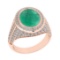 4.70 Ctw VS/SI1 Emerald and Diamond Prong Set 14K Rose Gold Engagement Ring