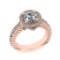 3.62 Ctw VS/SI1 Diamond 14k Rose Gold Hiden Halo Engagement Ring (ALL DIAMO