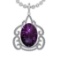 21.77 Ctw VS/SI1 Amethyst and Diamond 14K White Gold Pendant