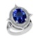7.70 Ctw VS/SI1 Tanzanite And Diamond 18k White Gold Cocktail Ring