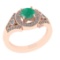 1.24 Ctw VS/SI1 Emerald and Diamond 14k Rose Gold Engagement Ring (ALL DIAM